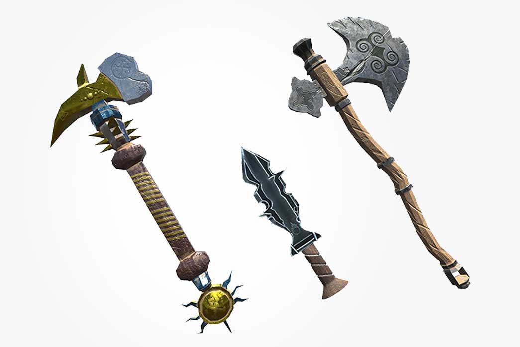3d rpg weapons, rpg weapons pack, 3d weapons pack, 3d sword, 3d mace, 3d axe,