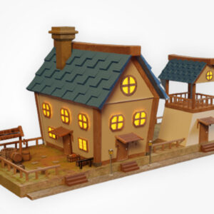 house 3d model, cartoon house 3d model, 3d model house, cartoonish house 3d model, 3d cottage, 3d cartoon cottage,