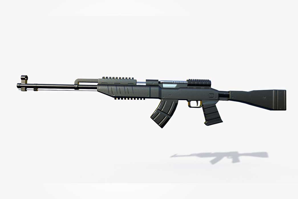 sks gun 3d model, 3d model rifle, 3d rifle, 3d gun,
