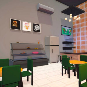 cafe interior 3d environment, 3d cafe interior,