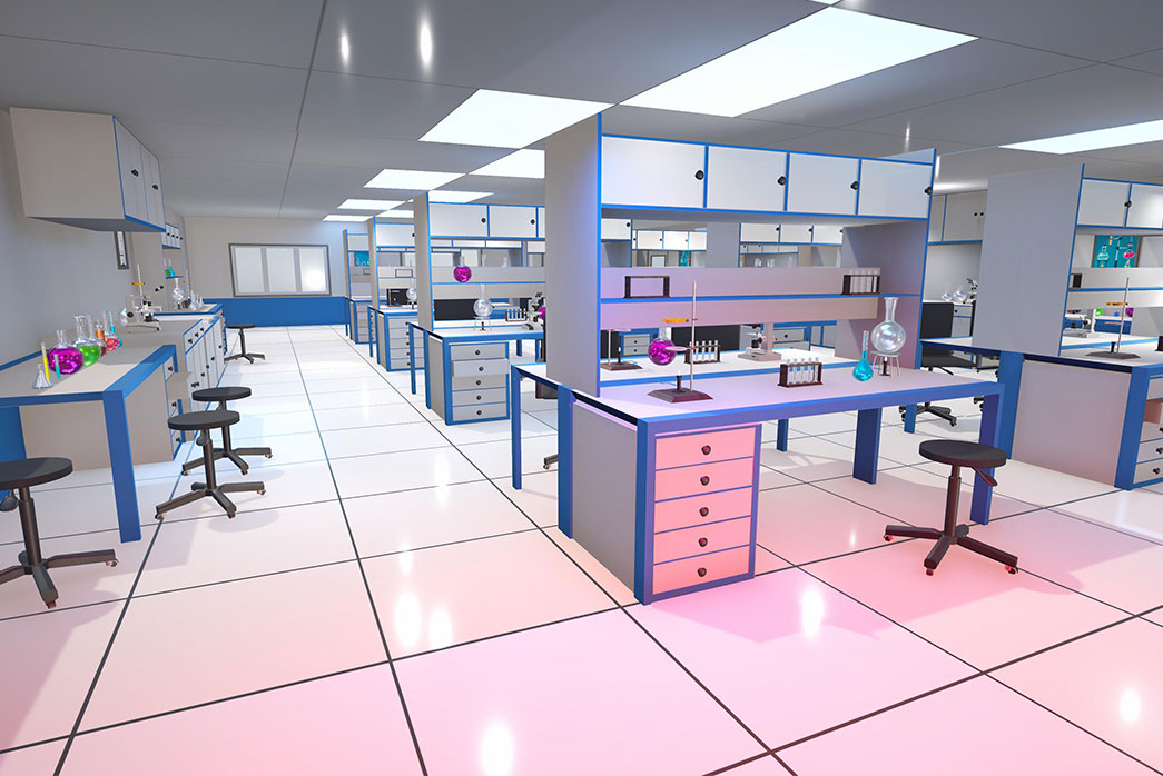 laboratory interior 3d model, science laboratory, 3d lab, laboratory equipment,