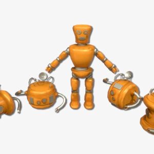 robots 3d model, 3d model robots, robots buddies 3d model. 3d set of robots, low poly robots 3d model