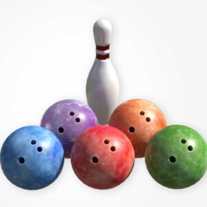 3d bowling balls and pins, 3d bowling equipment, bowling game equipment,