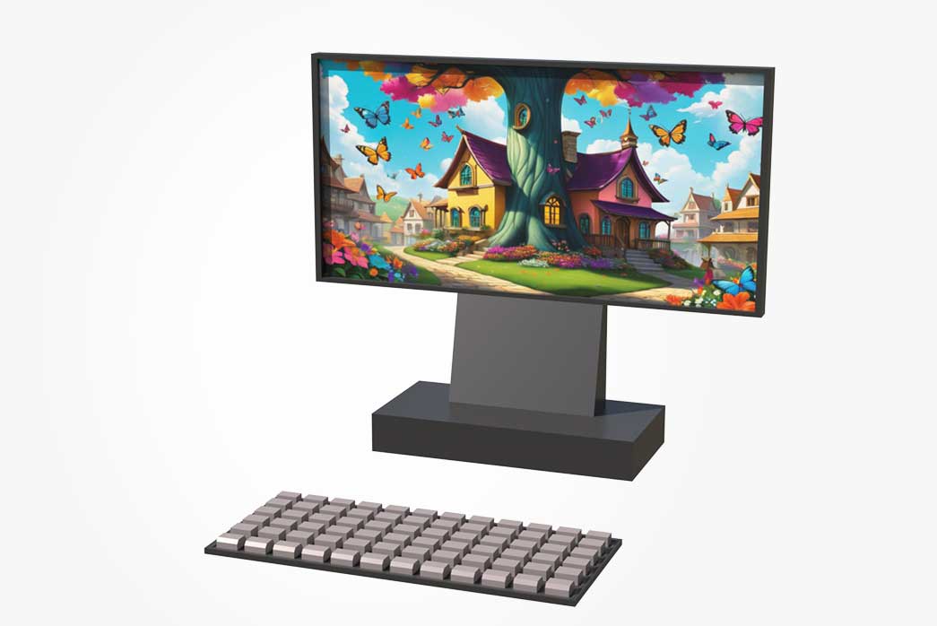 3d keyboard and monitor, 3d keyboard, 3d monitor, 3d computer accessories,