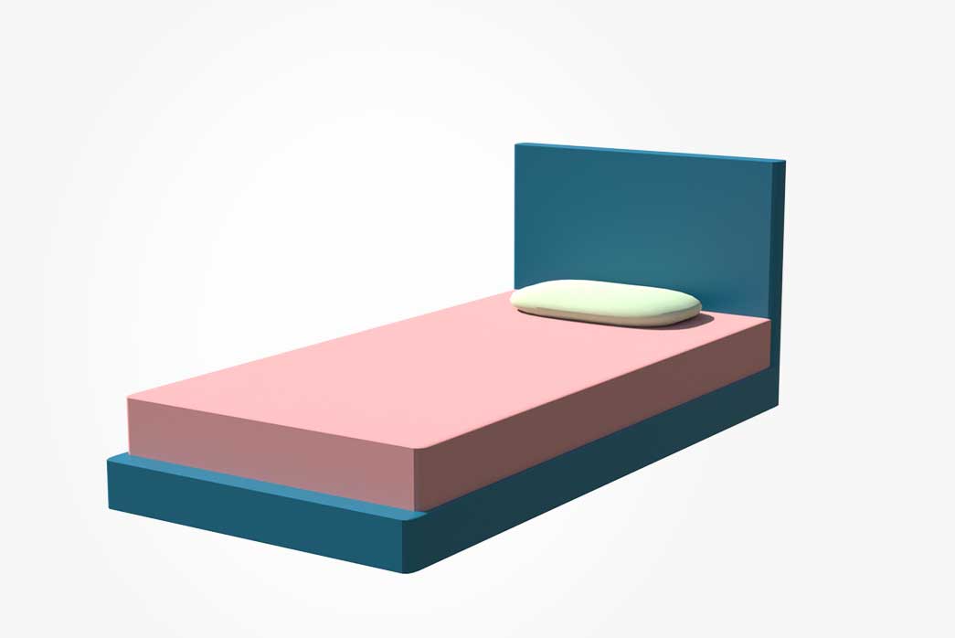 cartoon bed 3d model, 3d bed, 3d cartoon bed, cartoon furniture 3d model,