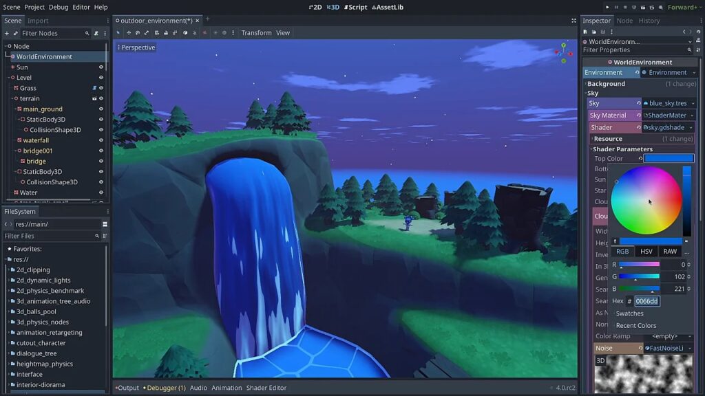 godot engine interface