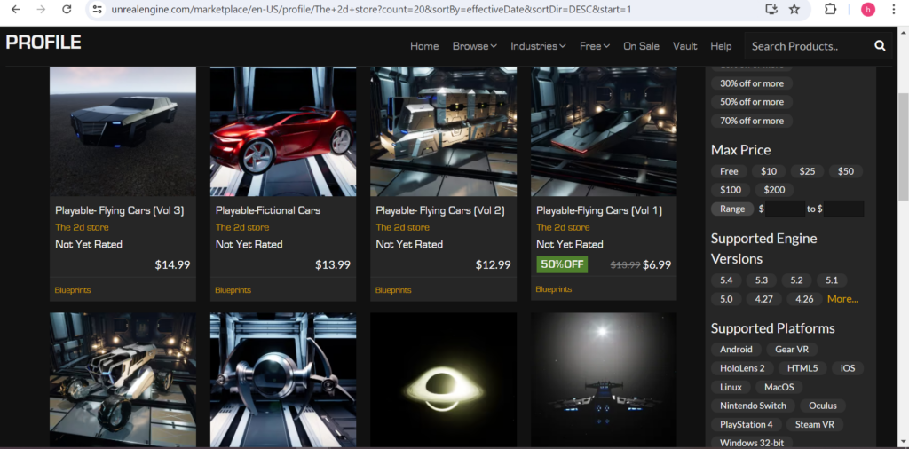 unreal engine marketplace,