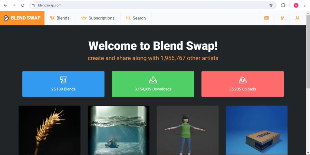 blend swap website home page