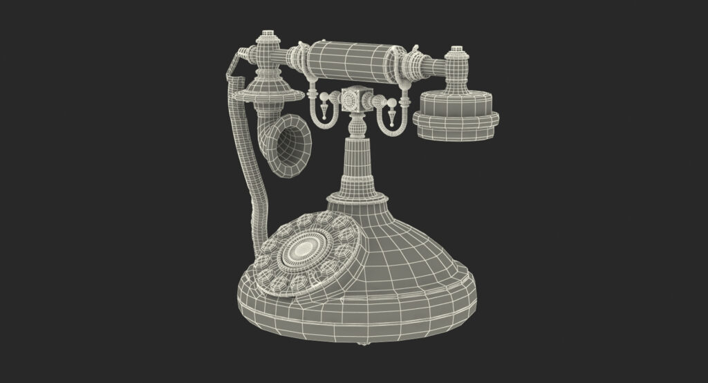 added details to telephone 3d model,