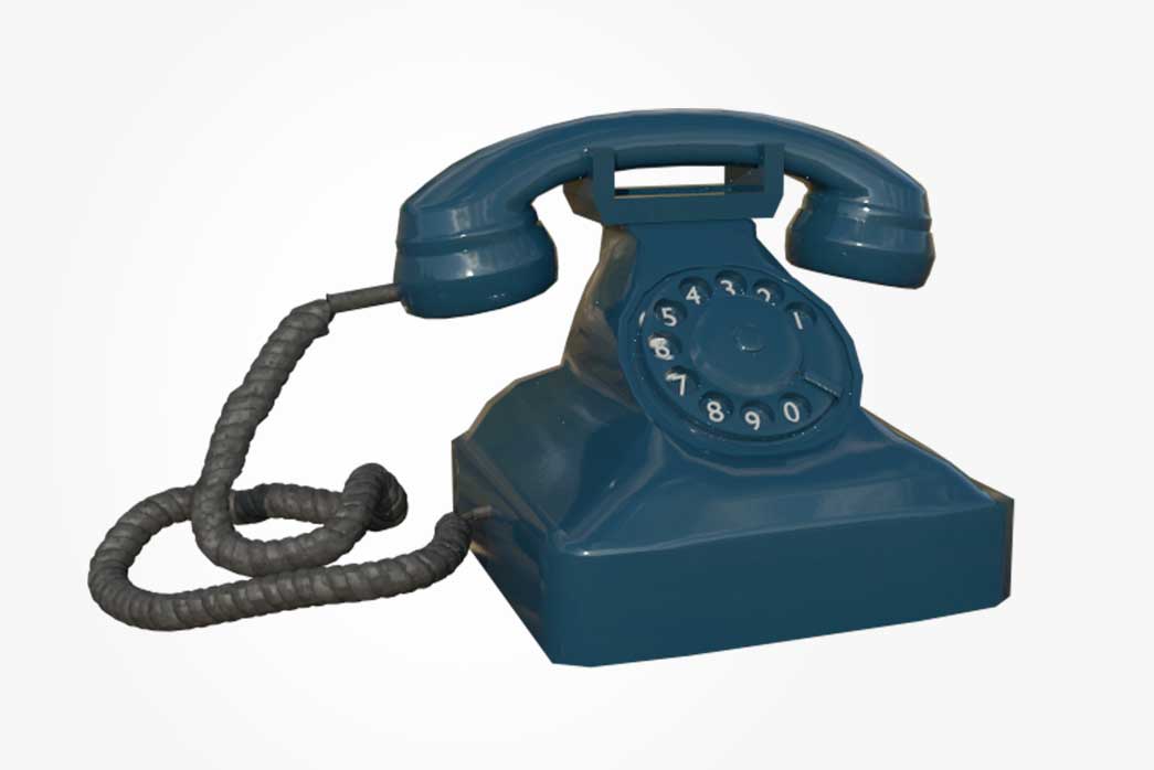 telephone 3d model, old rotary phone 3d model,