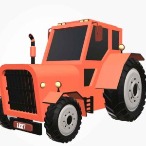 low poly tractor 3d model