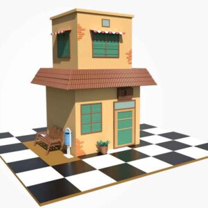 cartoonish house 3d model